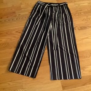 JCrew Striped wide leg pants